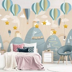 Hot Air Balloon Garland Decorations – 8 Pack Large 8 Count (Pack of 1), Blue
