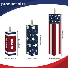 4th of July Firecracker Decorations – Rustic Patriotic Tiered Tray Decor, Indepe