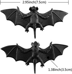 Small Black 3D Bats Halloween Decoration Bat Plastic Toy Party Favor Artifici…