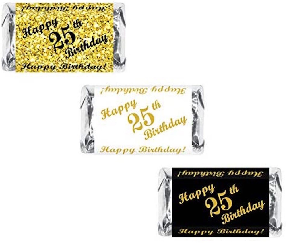 RokAPary 25th Birthday Miniatures Candy Bar Wrapper (CANDY NOT INCLUDED)