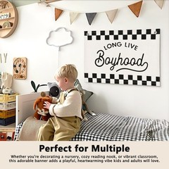Long Live Boyhood Black and White Checkered Boys Room Decor – Cars Room Decor…
