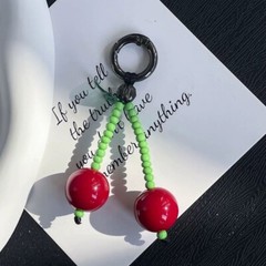 Cherry Colorful Beaded Pendant Handmade Unique Style Bag Pendant for Daily Use