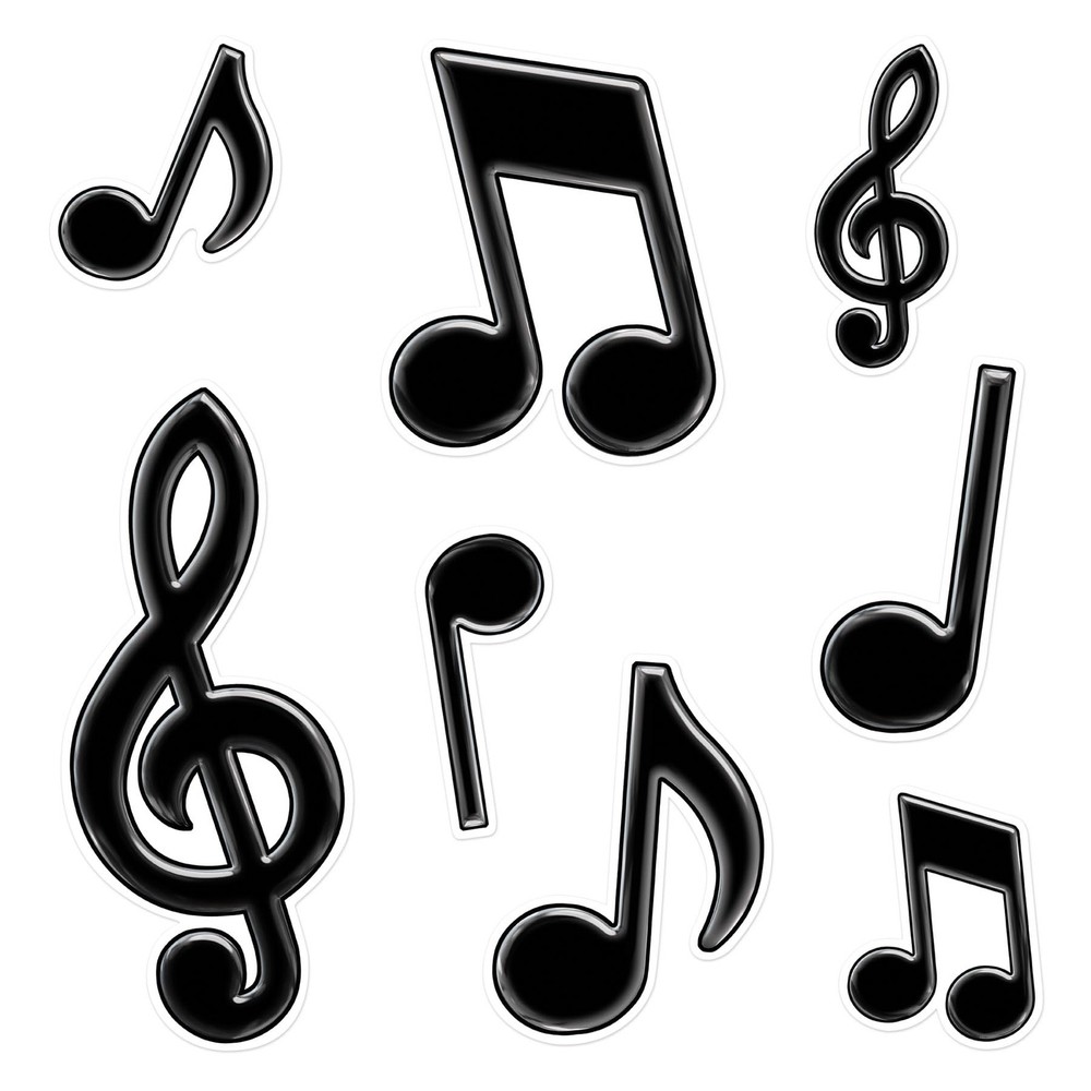Beistle Party Accessory 1 count 8 Sh Black Functional Musical Notes Standard