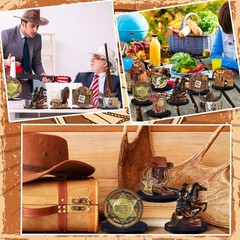 12 Pcs Western Centerpieces Wild West Party Decorations 3.94 Inches Christmas