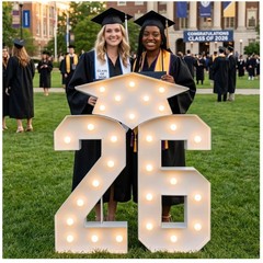 Bold 26 Marquee Numbers – Class of 2026 Graduation Decor Set