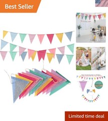 Pennant Banner Flags Pastel – Colorful Triangle Banners for Birthday Easter C…