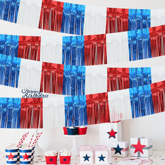 4 Pack Each 10Ft Foil Fringe Garland 4Th of July Parade Floats for Trailer Car,