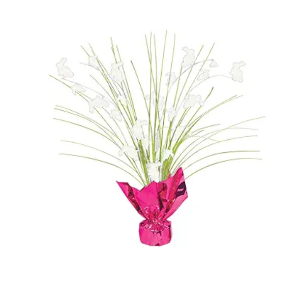 Amscan Egg-stra Special Easter Bunnies in Grass Mini Spray Centerpiece, Pink/Yel