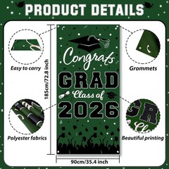 2026 Graduation Decorations, Congrats Grad Class of 2026 Door Cover-73x36Inch…