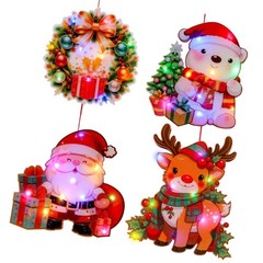 4Pack Plastic Christmas LED Hanging Ornaments With Shatterproof Design For