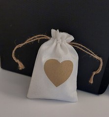 10 X Bridal/ Christening White Canvas Favour Gifts Bag With String