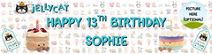 CAT BIRTHDAY BANNER CUSTOM PERSONALIZED DECOR NAME PARTY PHOTO JELLY