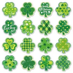 St. Patrick’s Day Thick Gel Clings Assorted Green Shamrock Window Gel Decals for