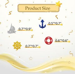 100Pcs Nautical Confetti, Gold Glitter Anchor Rudder Table Confetti, Nautical Cr