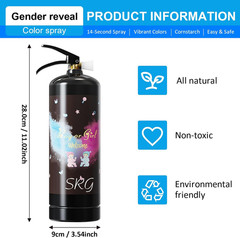 Giant Gender Reveal Fire Extinguisher Color Blaster | 2 Packs Baby Boy Blue Gend