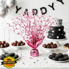 6 Pack Metallic Foil Spray Centerpiece Stars for Wedding, Birthday, Anniversa…