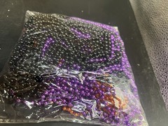 JULBEAR Bulk Halloween Beads Necklaces, 60 Pcs Mardi Gras Black Orange Purple