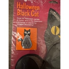 Vtg American Greetings Halloween Decoration Lot Scarecrow Black Cat Honeycomb