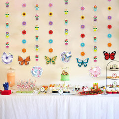 Butterfly Flower Decorations – 8 Pack Spring Flower Butterfly Hanging Party Deco