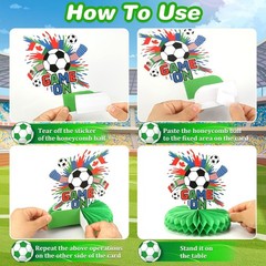 World Soccer Party Decoration 2026, 10PCS Soccer Honeycomb Centerpieces for T…