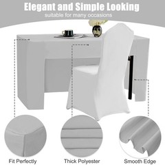 2 Pack Open Back Fitted Rectangle Tablecloths 72 x 30 Inch, Gray Table Clothe…