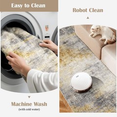 3×4 Washable Entryway Area Rug: Modern Abstract Small Runner Rug for Hallway …