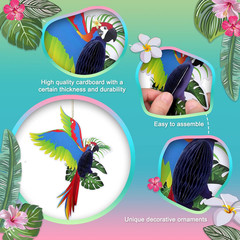 9 Pieces Tropical Birds Honeycomb Paper Cutouts Rio Luau Party Hanging Decoratio