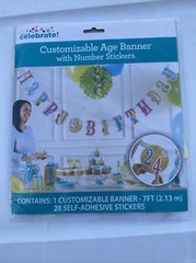 (2) Packs Of Way To Celebrate Customizable Age Banner With Number Stickers NEW