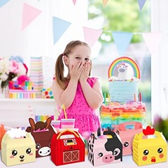Farm Animal Party Decorations, 12 Pcs Gift Wrap Boxes, Birthday Party