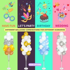 Balloon Column Stand Kit Set of 2 – Balloon Tower with Stand, Base, and Pole,…