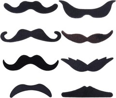 Novelty Fake Mustaches for Adults – 48 Pcs with 8 Unique Styles – Party Ready!