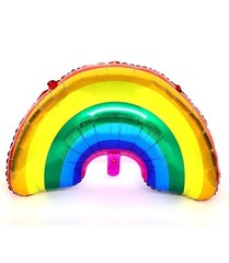 Five Below 35 in. Foil Rainbow Mylar Balloon W/Paper Straw 7.72 in. NEW