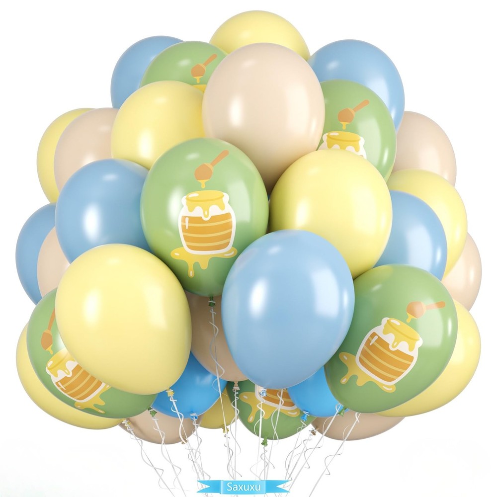 Sage Green Dusty Blue Yellow Balloons, 12 Inch Olive Green Macaron Yellow Sla…