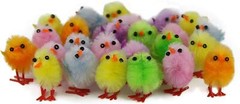 12 Multicoloured Easter Chicks Plush Fluffy Chickens Egg Hunts Kids Bonnet Decor