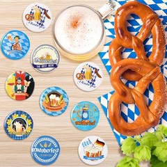 54pcs Oktoberfest Buttons Pins Bavarian Style Badges for Oktoberfest Party Favor