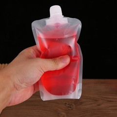 5-100pcs Clear Plastic Spouted Liquid Drink Bag Pouch Portable Liquid Container
