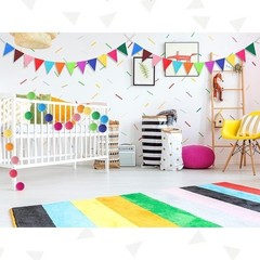 Rainbow Tassel Garland Set Felt Flags Balls Home Party Decoration 3 Pieces New