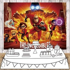 The Incredibles Superhero Birthday Backdrop Party Supplies Background 7*5ft