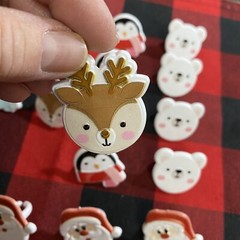 Christmas Cupcake Topper Rings 24 pc Cake Decoration Bear Santa Deer Fox Penguin