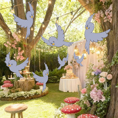 25 Pcs Princess Gray Party Decor Princess Theme Party Favors Blue Bird Hanging O
