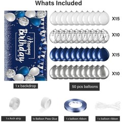 Birthday Party Decorations Bundle – Blue/Silver
