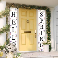Hello Spring Porch Banner Sign Decorations Spring Door Front Door Decorative Han