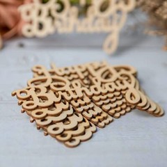 20Pack Mini Happy Birthday Wood Wall Art Happy Birthday Unfinished Ornaments