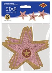 Beistle 10 Pack 5 Inch Multicolor Star Cutouts for Awards Night Party Decor
