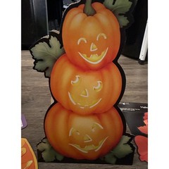 Vtg American Greetings Halloween Decoration Lot Scarecrow Black Cat Honeycomb