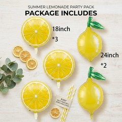 Lemon Foil Balloons Summer lemonade Set with Leaves for Amalfi Coast Wedding …