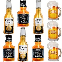 9pcs Corona Whisky Beer Mug Mylar Helium Balloons, Men Women Boys Girls Beer …