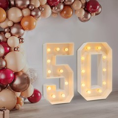 50 Light Up Numbers 100cm Mosaic Marquee Led Sign For 50th Birthday Decorations