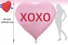 HUGE GIGANTIC 63″ Red Heart Shaped Balloon Valentine’s Day, Birthday, Love Gifts