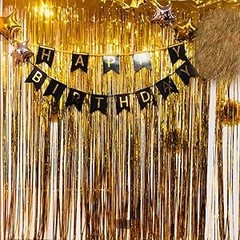 2 Pack 3.2ft x 8.2ft Silver Metallic Tinsel Foil Fringe Curtains, Door Streamer